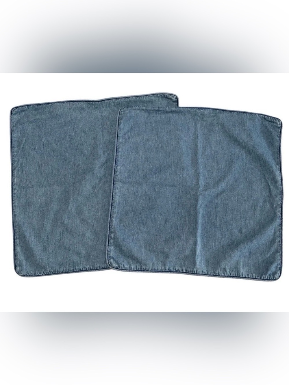 Set 2 Pottery Barn 24” Denim Blue Pillow Covers